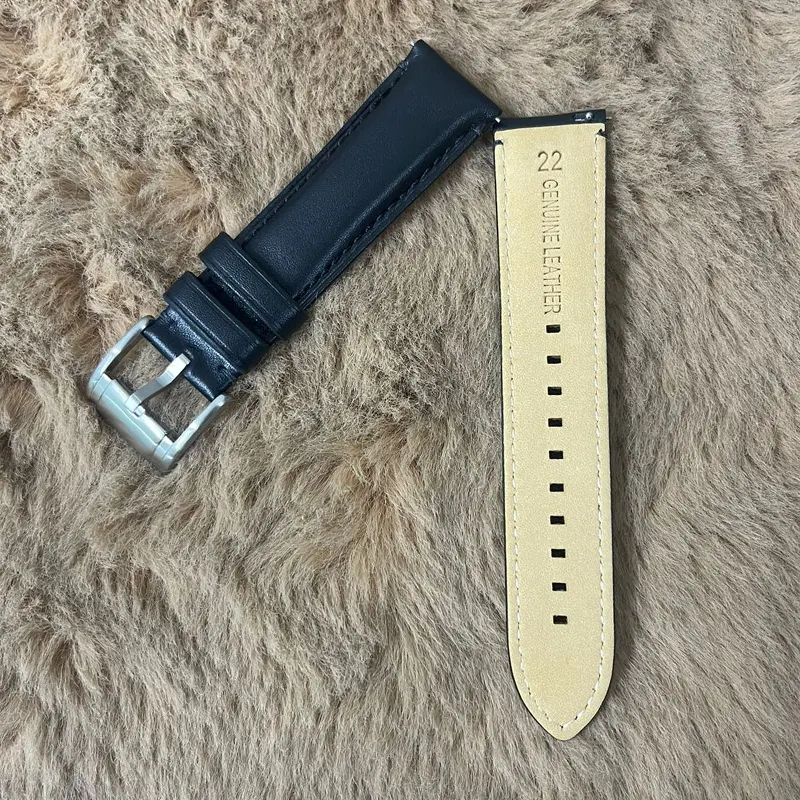 Fossil 22mm Black Leather Watch Strap -Craftsmanship Timepieces
